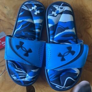 Under Armour Kids' Blue Slide Sandals